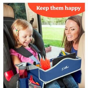 Kids Travel Tray for Car  with iPad Holder & Dry Erase Board